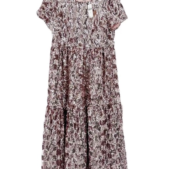 Anthropologie Maeve sequined midi dress (rose gold!) (XS) - Picture 5 of 12